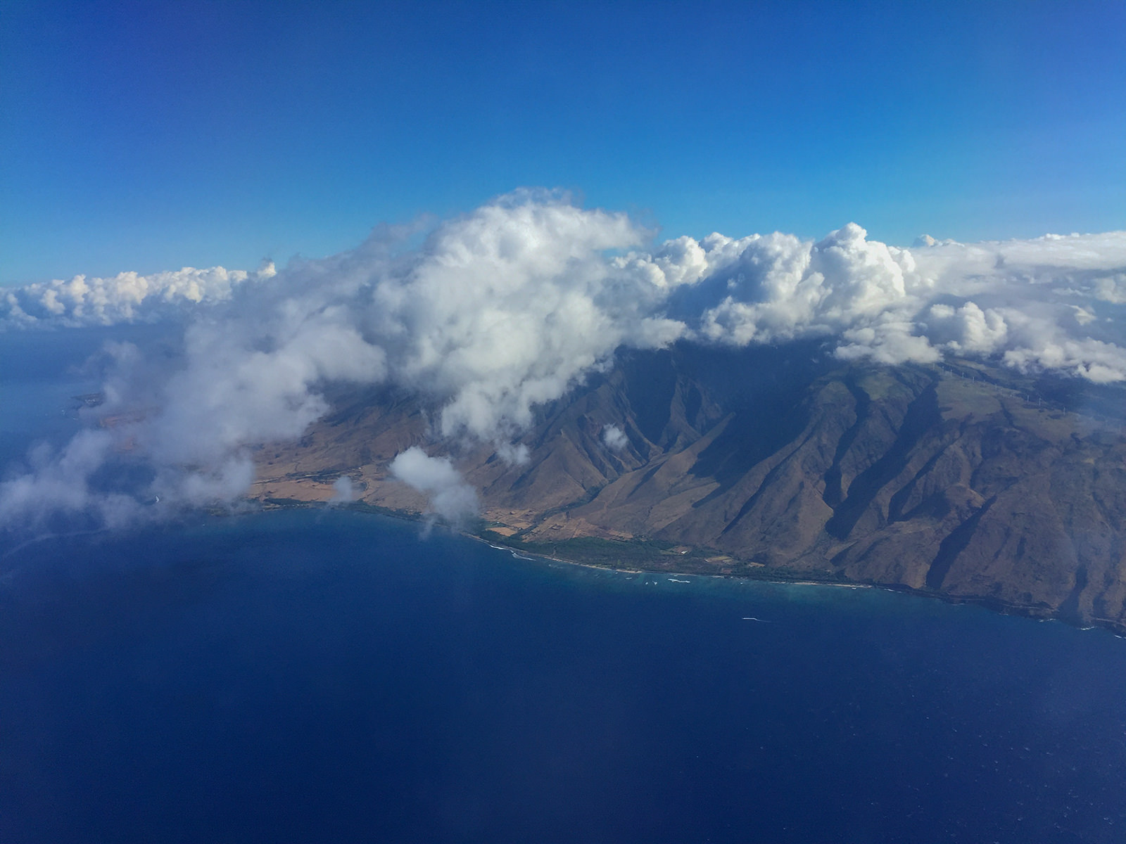 Bird's eye view of Maui coastline