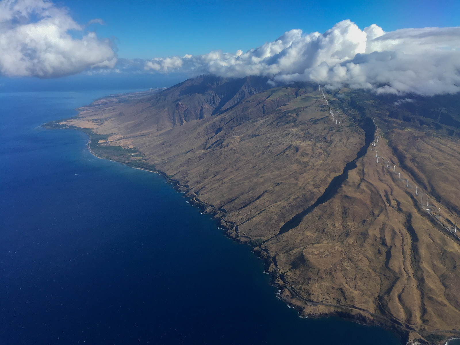 Bird's eye view of Maui coastline
