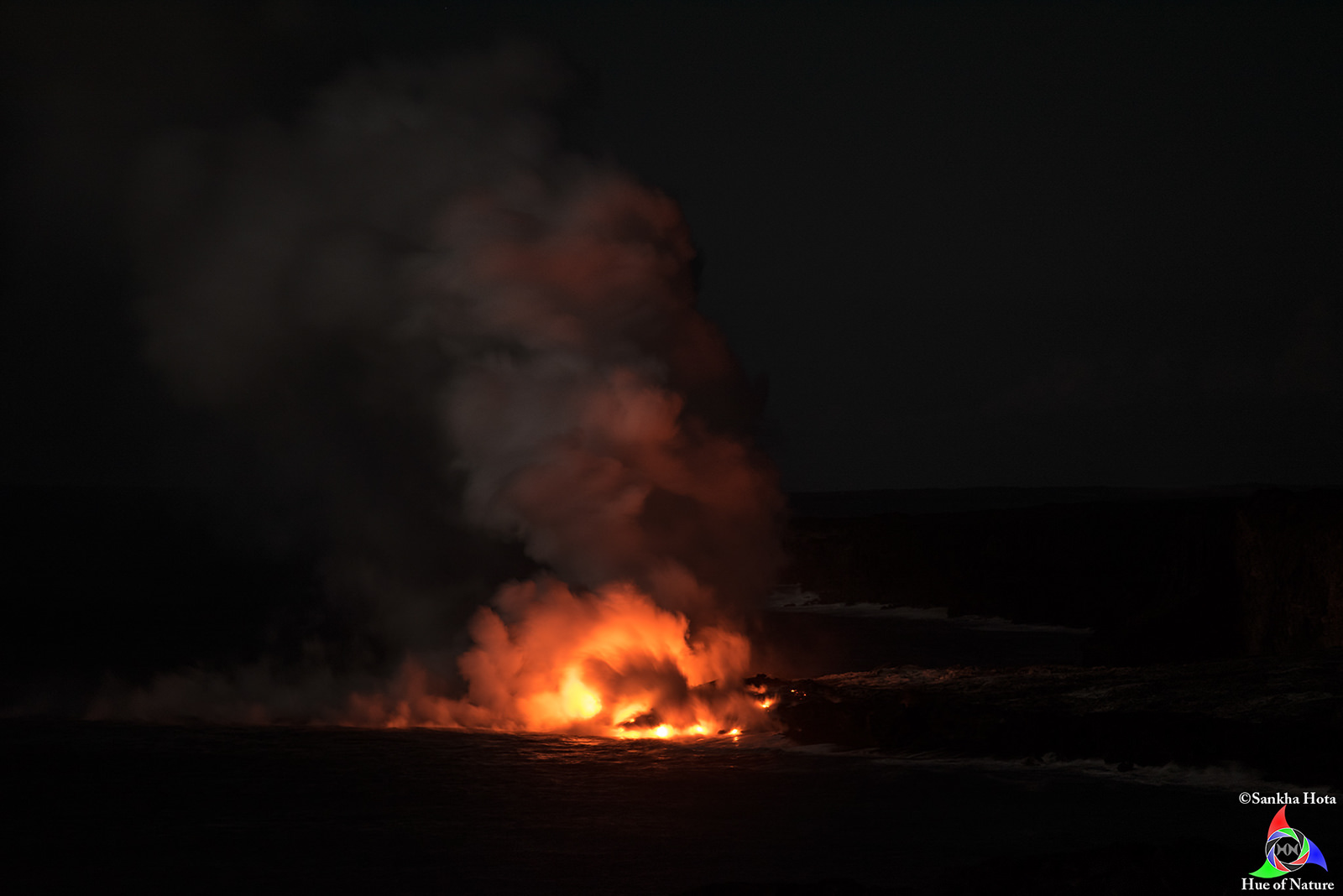 The final phase when lava meets the ocean water